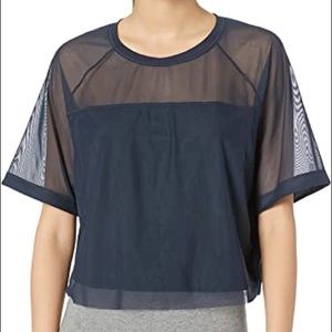 NB Navy Blue feel the cool Mesh Crop Top